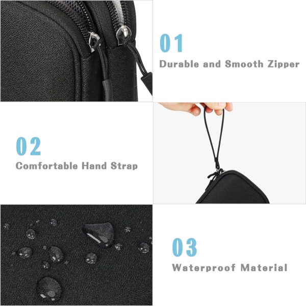 FYY Electronic Organizer, Travel Cable Organizer Bag Pouch Electronic Accessories Carry Case Portable Waterproof Double Layers Storage Bag for Cable, Cord, Charger, Phone, Earphone, Large Size, Black - Image 4