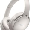 Bose QuietComfort Bluetooth Headphones, Wireless Headphones with Active Over Ear Noise Cancelling and Mic, Deep Bass, Up to 24 Hours of Playtime, White Smoke