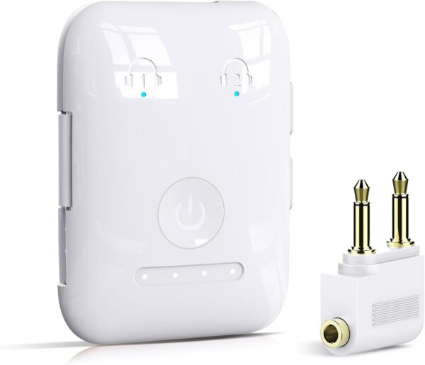 Premium Bluetooth 5.4 Transmitter, Airplane Wireless Adapter, Supports 2 AirPods/Headphones, Bluetooth Transmitter for TV, Airplane, Gym, with aptX Adaptive & Low Latency