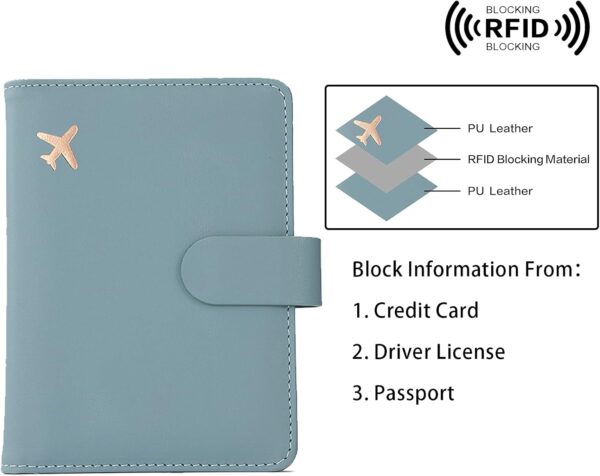 Melsbrinna Rfid Passport Holder for Travel women/Men, Cute Passport Wallet Rfid Blocking Card Slots, Rfid Passport Cover/CaseTravel Wallet, Passport Book Holder (1, Green2) - Image 4