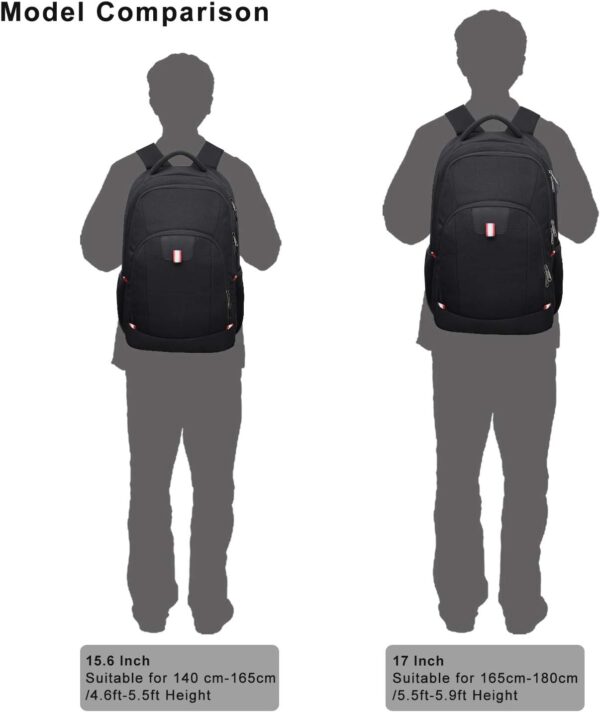 Della Gao Travel Laptop Backpack, Anti Theft Backpack for Men and Women with USB Charging Port Business Computer Backpack Bag (Black, 15.6 Inch) - Image 7