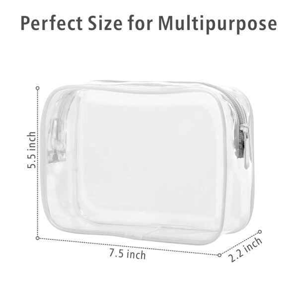 PACKISM Clear Toiletry Bag, 3 Pack TSA Approved Toiletry Bag Quart Size Bag, Travel Makeup Cosmetic Bag for Women Men, Carry on Airport Airline Compliant Bag, White (for age 12 or above) - Image 3