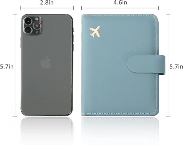 Melsbrinna Rfid Passport Holder for Travel women/Men, Cute Passport Wallet Rfid Blocking Card Slots, Rfid Passport Cover/CaseTravel Wallet, Passport Book Holder (1, Green2) - Image 6