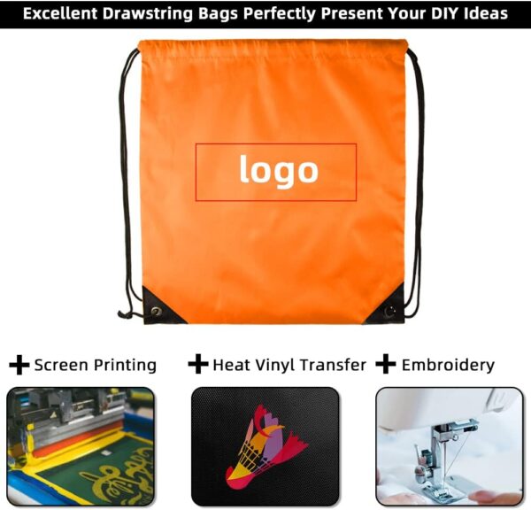 GoodtoU Drawstring Backpack 40 Pcs Cinch Bags Drawstring Bags Bulk Nylon Draw String Sport Bag, 10 Colors - Image 2