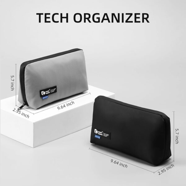 RIGHT AWAY Travel Tech Pouch，Waterproof Cord Case，Electronics Organizer Travel Case，Cable Organizer Storage Bag For Phone, Charger, Accessories(BLACK) - Image 5