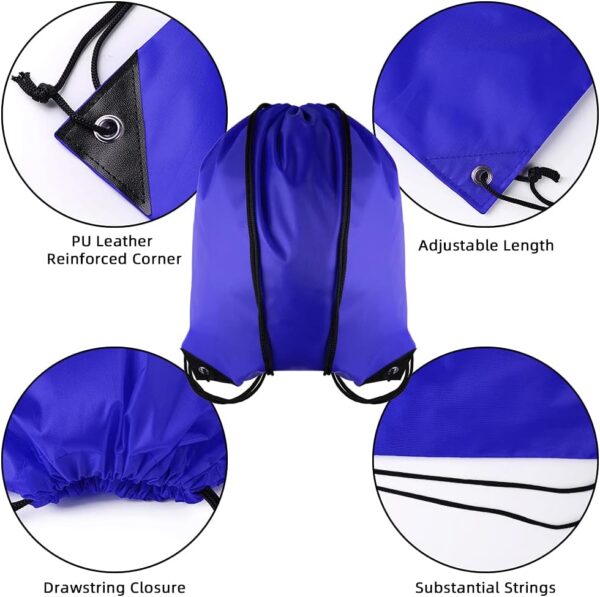 GoodtoU Drawstring Backpack 40 Pcs Cinch Bags Drawstring Bags Bulk Nylon Draw String Sport Bag, 10 Colors - Image 5