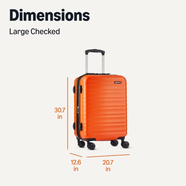 Amazon Basics 30" Hardside Large Checked Luggage, Hardshell Suitcase With Wheels, Expandable For Up to 15% More Space, With Scratch-Resistant Surface, Four Multi-directional Wheels, Orange - Image 6