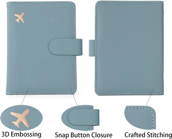 Melsbrinna Rfid Passport Holder for Travel women/Men, Cute Passport Wallet Rfid Blocking Card Slots, Rfid Passport Cover/CaseTravel Wallet, Passport Book Holder (1, Green2) - Image 5