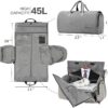 Modoker Convertible Garment Bag with Shoulder Strap, Carry on Garment Duffel Bag for Men Women - 2 in 1 Hanging Suitcase Suit Travel Bags (Grey) - Image 2