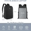 Mens Work Backpack, Black Backpack for Men Women, Bookbag for Men, Book Bag for School Teens, Travel Laptop Backpack Fits 15.6 Inch Notebook, Water Resistant Back Pack with Luggage Strap (Black) - Image 4