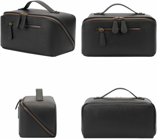 Electronic Organizer Travel Case, Portable Waterproof PU Leather Tech Pouch, Accessories Storage Bag, Compact Travel Cord Organizer for Cable, Charger, Phone, Earbuds (3L Black) - Image 8