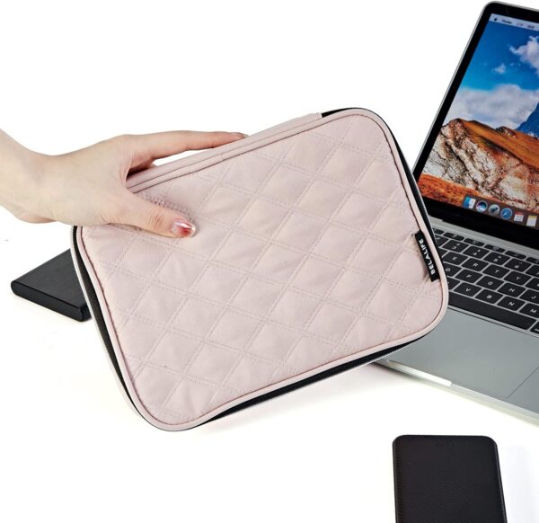 BELALIFE Portable Travel Cable Organizer Bag, Tech Storage Bag for Cord, Charger, Phone, Earphone, Hard Drive, USB, SD Card and Electronic Accessories, Pink - Image 6