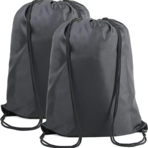BeeGreen Black Drawstring Backpack Bags Bulk 2 Pack X-Large 22.4" L x 17.5" W Sports Cinch Sack Gym String Bags Machine Washable Heavy Duty String Backpack for Men Women