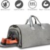 Modoker Convertible Garment Bag with Shoulder Strap, Carry on Garment Duffel Bag for Men Women - 2 in 1 Hanging Suitcase Suit Travel Bags (Grey) - Image 4