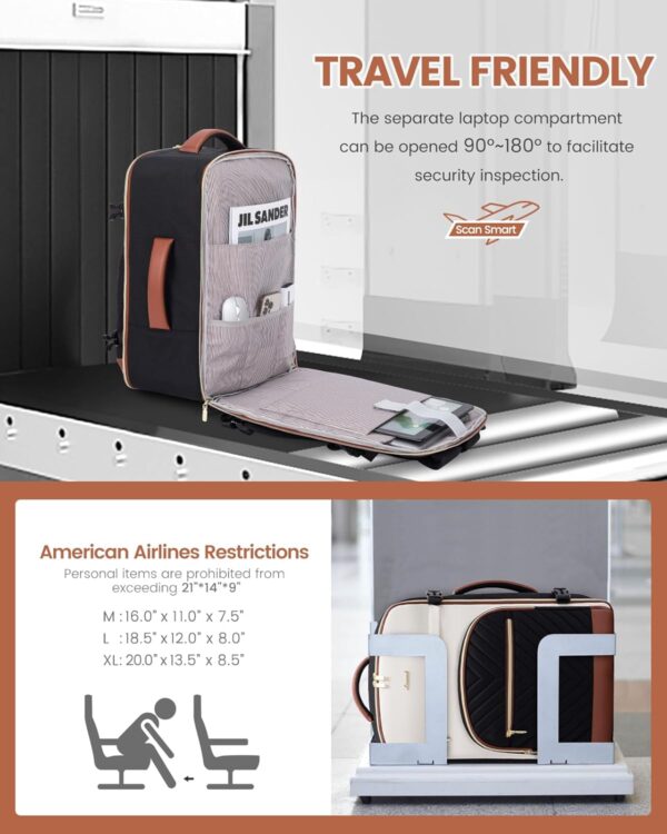LOVEVOOK Travel Backpack for Women,35L Carry On Backpack for Airplanes,15.6 Inch Laptop Personal Item Travel Bag,TSA Approved Carry On Luggage,Waterproof Weekender Business Hiking Bag - Image 2