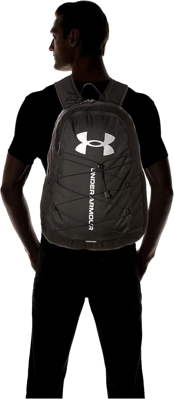 Under Armour Unisex-Adult Hustle Sport Backpack , Black (001)/Silver , One Size Fits All - Image 4