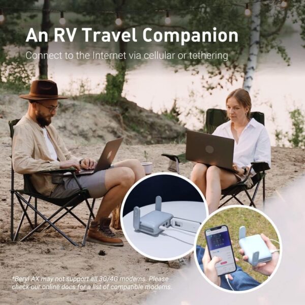 GL.iNet GL-MT3000 (Beryl AX) Portable Travel Router, Pocket-Sized Wi-Fi 6 Wireless Travel Gigabit Router, with OpenVPN & Wireguard for Public & Hotel Wi-Fi Use, Suitable for Cruise/RV/Airplane/Hotel - Image 4