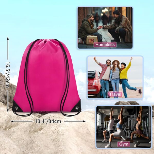Drawstring Backpack Bulk 42 Pcs String Backpack Drawstring Bags Cinch Bag Sackpack for Men Women Gym 14 Colors - Image 2