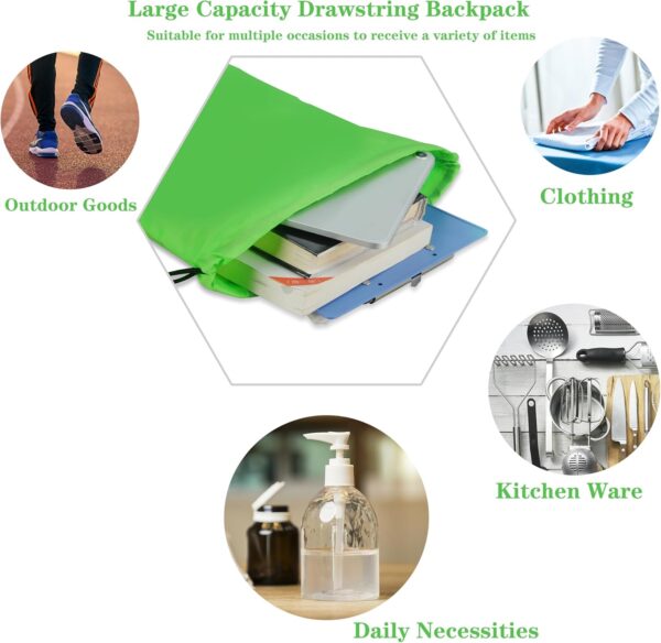 10 Colors Drawstring Backpack Bags Sack Pack Cinch Tote Sport Storage Polyester Bag for Gym Traveling - Image 6