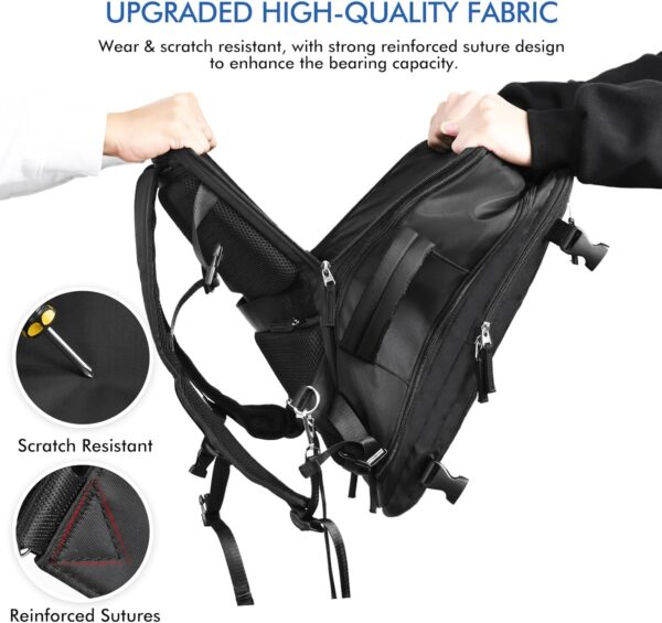 Beraliy Travel Backpack for Men Women, Large Carry On Backpack, Personal Item Bag Airline Approved, 17 inch Laptop Backpack, Business Work Gym Weekender Bag, Black - Image 4