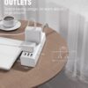 Power Strip Surge Protector - One Beat 6 Widely Outlets with 3 USB Ports (1 USB C), 5 Ft Extension Cord Flat Plug, Wall Mount Outlet Extender Small Power Strip for Travel Home Office College Dorm Room - Image 4