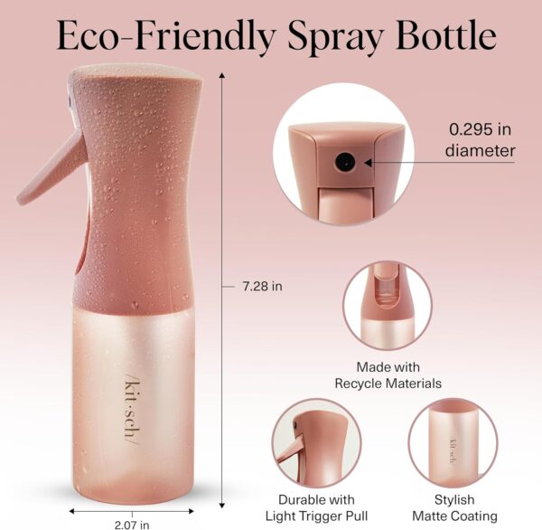 Kitsch Spray Bottle for Hair - Continuous Water Mister with Ultra Fine Mist for Hairstyling, Barbers, Salons, Cleaning, Plants, Versatile Spray Bottles - Made from Recycled Plastic - Terracotta, 5 oz - Image 3