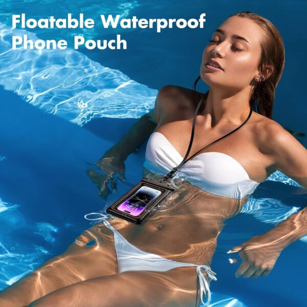 UNBREAKcable Floating Waterproof Phone Pouch 2 Pack, IPX8 Waterproof Phone Case Dry Bag Kayak/Beach/Cruise Travel Essentials, Water Proof Pouch for iPhone 16 15 Pro Max, Samsung S25 Ultra S24 S23-7" - Image 2