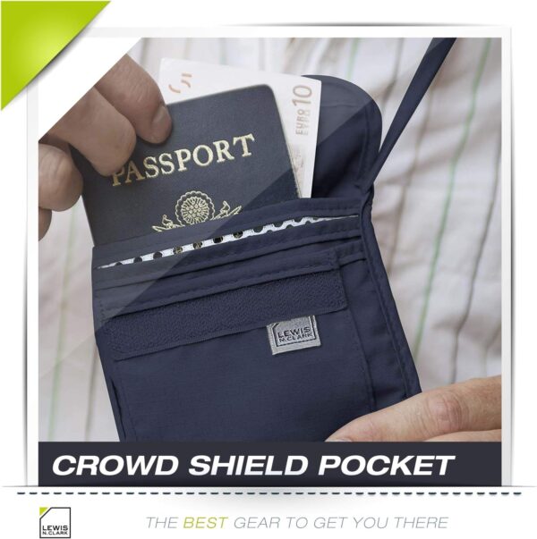 Lewis N. Clark RFID Blocking Stash Neck Wallet, Travel Pouch + Passport Holder for Women & Men, Navy, One Size - Image 9