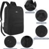 Mens Work Backpack, Black Backpack for Men Women, Bookbag for Men, Book Bag for School Teens, Travel Laptop Backpack Fits 15.6 Inch Notebook, Water Resistant Back Pack with Luggage Strap (Black) - Image 2