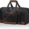 Litvyak Duffle Bag for Travel, Canvas Travel Duffel Bags Overnight Weekend Gym Carry On Luggage Bag for Men & Women(Black)