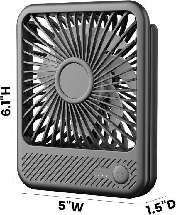 Koonie USB Desk Fan, Strong Wind Ultra Quiet Small Personal Fan with 180° Tilt Folding and 3 Speeds Adjustable, USB-C Corded Powered Mini USB Fan for Office Desktop Bedroom, NO BATTERY - Image 7