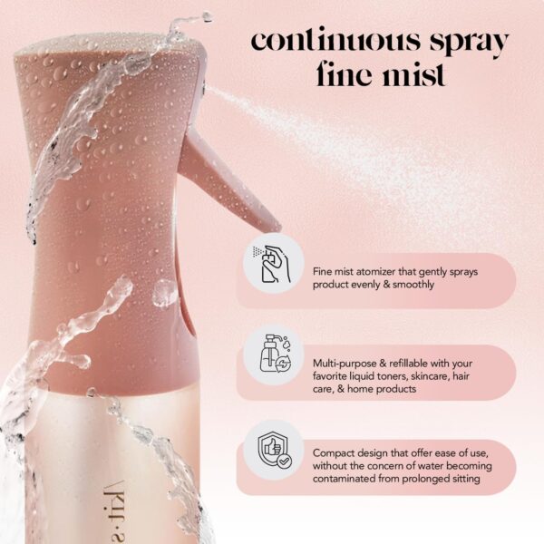 Kitsch Spray Bottle for Hair - Continuous Water Mister with Ultra Fine Mist for Hairstyling, Barbers, Salons, Cleaning, Plants, Versatile Spray Bottles - Made from Recycled Plastic - Terracotta, 5 oz - Image 4