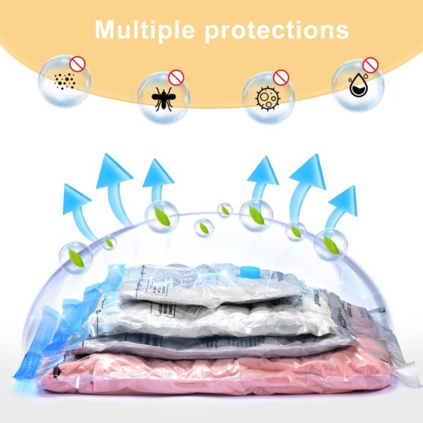 Combo 12 Pack Travel Vacuum Bags with Portable Electric Pump, Space Saver Vacuum Storage Bags for Clothing and Luggage, Travel Essentials - Image 6