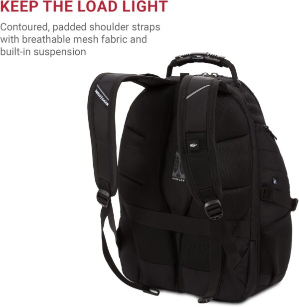 SwissGear 1900 Scansmart TSA 17 Laptop Backpack, Black/Black, 19-Inch - Image 5