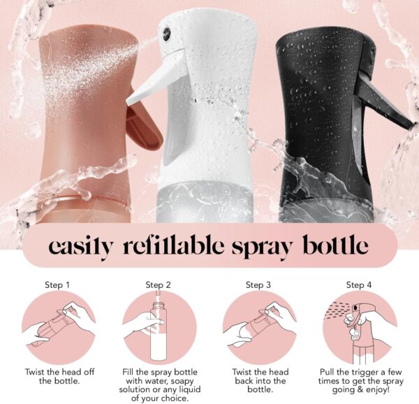 Kitsch Spray Bottle for Hair - Continuous Water Mister with Ultra Fine Mist for Hairstyling, Barbers, Salons, Cleaning, Plants, Versatile Spray Bottles - Made from Recycled Plastic - Terracotta, 5 oz - Image 5