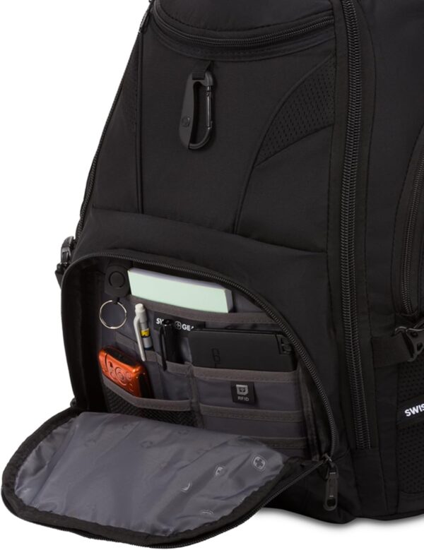 SwissGear 1900 Scansmart TSA 17 Laptop Backpack, Black/Black, 19-Inch - Image 6