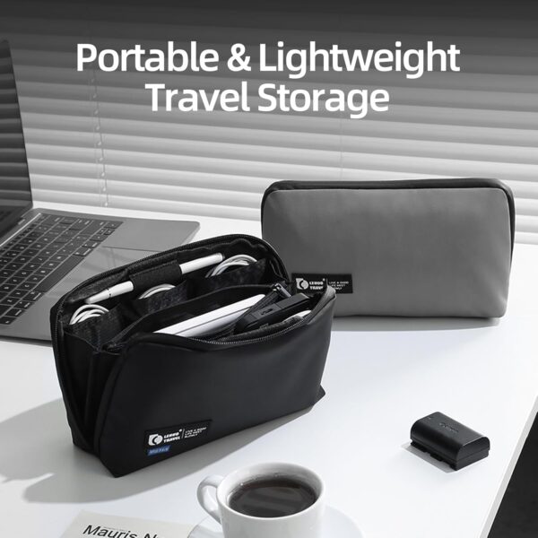 RIGHT AWAY Travel Tech Pouch，Waterproof Cord Case，Electronics Organizer Travel Case，Cable Organizer Storage Bag For Phone, Charger, Accessories(BLACK) - Image 6