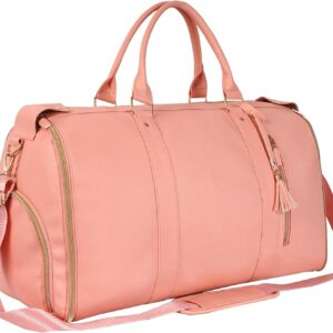 Luhxe Travel Convertible Carry On Garment Bag with Shoe Pouch & Detachable Shoulder Strap - Rose