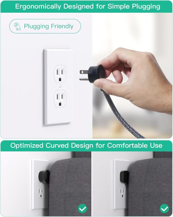 Cruise Ship Essentials - Mifaso Power Strip with USB, Mountable Flat Plug Power Strip with 3 Outlets 4 USB Ports(Smart 3.1A), 5ft Braided Extension Cord, Compact for Cruise Ship, Travel, Home, Dorm - Image 6