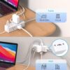 Power Strip Surge Protector - One Beat 6 Widely Outlets with 3 USB Ports (1 USB C), 5 Ft Extension Cord Flat Plug, Wall Mount Outlet Extender Small Power Strip for Travel Home Office College Dorm Room - Image 5