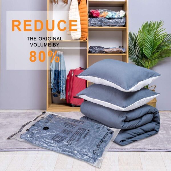 24 Pack Vacuum Storage Bags with Electric Pump, (5 Jumbo, 5 Large, 5 Medium, 5 Small, 4 Roll Up Bags) Space Saver Bag for Clothes, Mattress, Blanket, Duvets, Pillows, Comforters,Travel - Image 8
