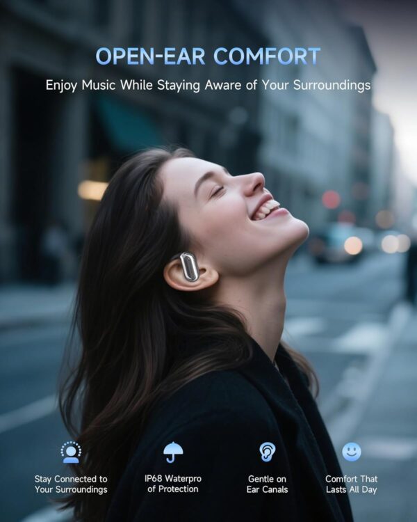 AI Language Translation Earbuds, Real-Time Headphones Translator for 144 Languages & Accents, Fit iOS and Android, Ideal for Travel Business Learning（Matte Black） - Image 2