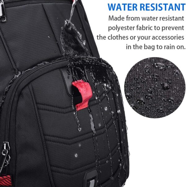 NUBILY Laptop Backpack 17 Inch Waterproof Extra Large TSA Travel Backpack Anti Theft College Business Mens Backpacks with USB Charging Port 17.3 Gaming Computer Backpack for Women Men Black 45L - Image 8