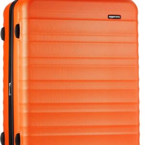 Amazon Basics 30" Hardside Large Checked Luggage, Hardshell Suitcase With Wheels, Expandable For Up to 15% More Space, With Scratch-Resistant Surface, Four Multi-directional Wheels, Orange