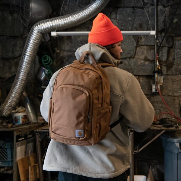 Carhartt 25L Classic Backpack, Durable Water-Resistant Pack W/ 15" Laptop Sleeve and Multiple Organizational Compartments, Brown, PFAS Free - Image 6