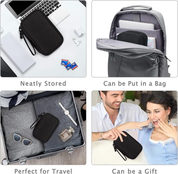 FYY Electronic Organizer, Travel Cable Organizer Bag Pouch Electronic Accessories Carry Case Portable Waterproof Double Layers Storage Bag for Cable, Cord, Charger, Phone, Earphone, Large Size, Black - Image 7