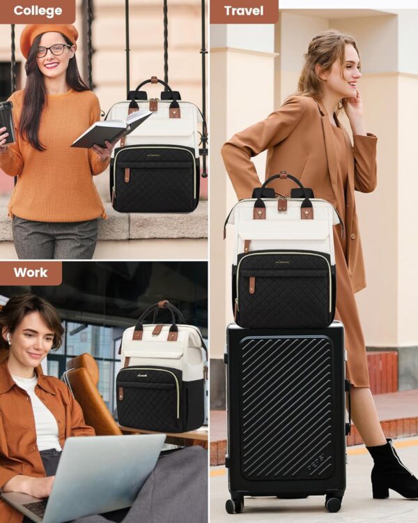 LOVEVOOK Laptop Backpack for Women, 15.6'' Waterproof Nurse Bag Teacher Work Backpack Purse for Women, Travel Computer Backpack for College Office Business Ladies - Image 9
