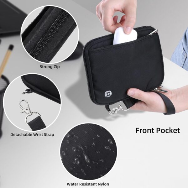 WALNEW Passport Holder Family for 4, RFID Blocking Travel Wallet Women Men, Lightweight Zipper Document Organizer Pouch Bag Credit Cards Case Cover for Travelling, Black - Image 5