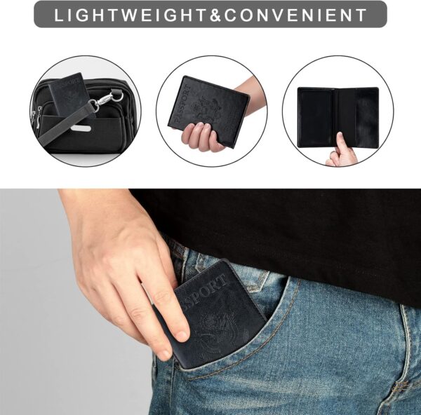 2 Pcs Passport holders，Ultra Slim passport wallet，PU Leather Passport Cover for Women and Men - Image 5