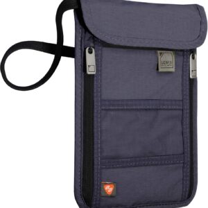 Lewis N. Clark RFID Blocking Stash Neck Wallet, Travel Pouch + Passport Holder for Women & Men, Navy, One Size